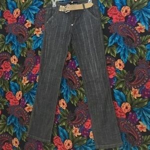 WOMEN'S MARC ECKO JEANS GREY PINSTRIPE SIZE 7